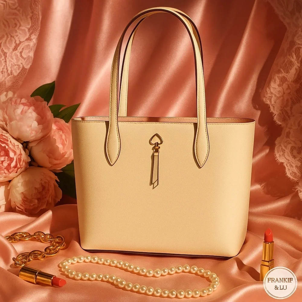 Kate Spade Cream Refined Grain Leather Tote Bag Zip Top NWT